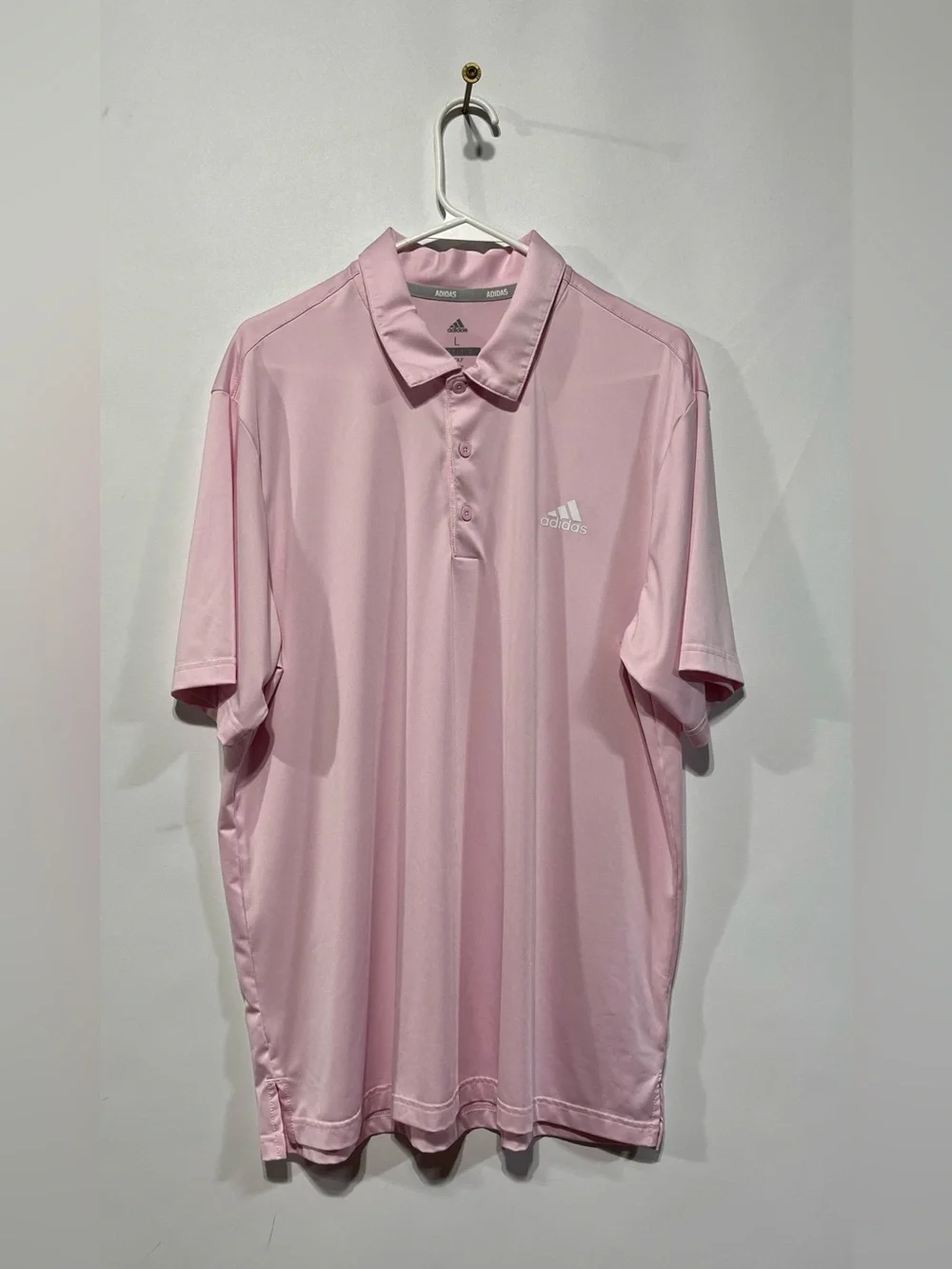 Adidas Golf Men’s Light Pink‎ Polo Performance Shirt Size Large